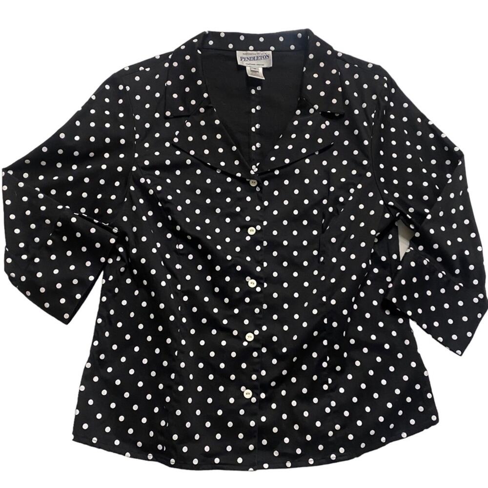 Vintage Pendleton Black and White Polka Dot Skirt Suit Jacket Matching 90s Set - Picture 7 of 15